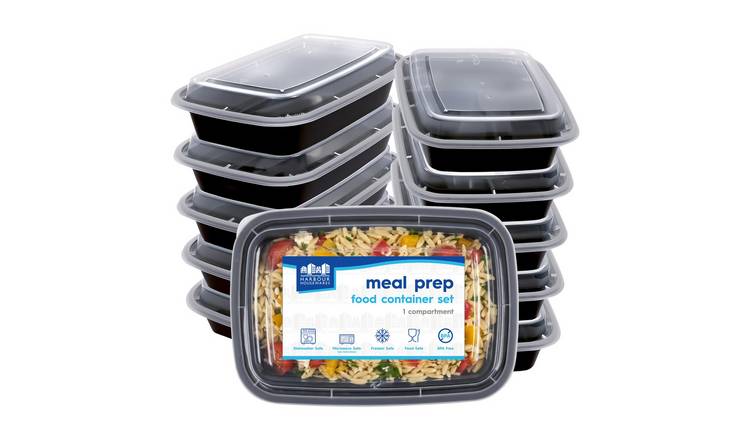 Harbour Housewares Reusable Meal Prep Containers (1120ml) - Pack of 10