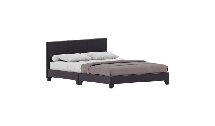 Vida Designs Victoria Linen Double Bed With Foam Mattress - Dark Grey