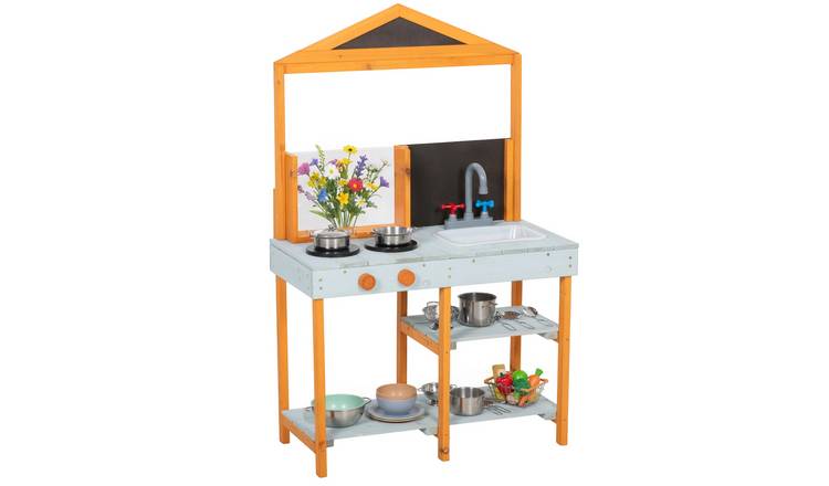 AIYAPLAY Removable Sink Stove Cookware Storage Kids Mud Kitchen - Light Blue