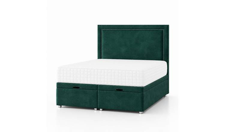 Comfy Deluxe  Hannah 3ft Single  End Lift Ottoman Bed Set - Emerald Green