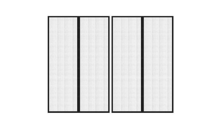 Walplus Pack of 2 Polyester Insect Door Screen - Black - 220 x 130 cm
