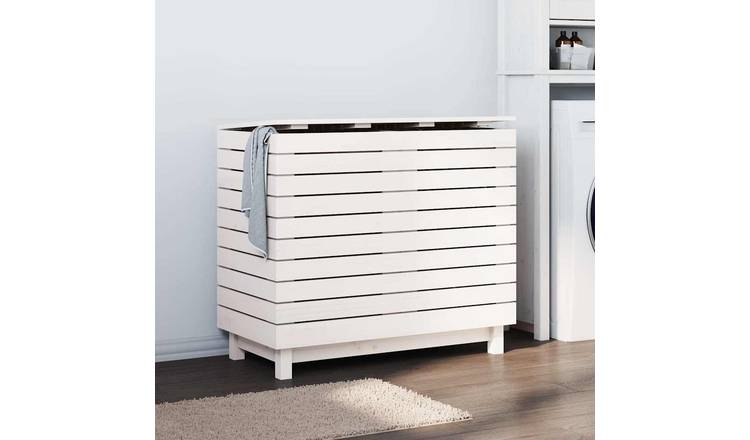 Walplus Wood Laundry Basket - White - 88.5 x 44 x 76 cm