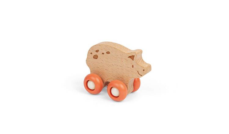 Bigjigs Toys  Farm Animal on Wheels - Pig - 12 Months +