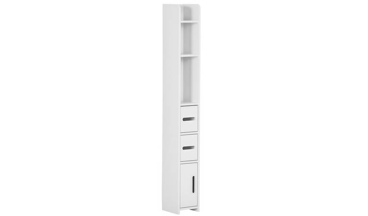 kleankin Freestanding Tall Bathroom Cabinet with Shelves and 3 Cupboards - White