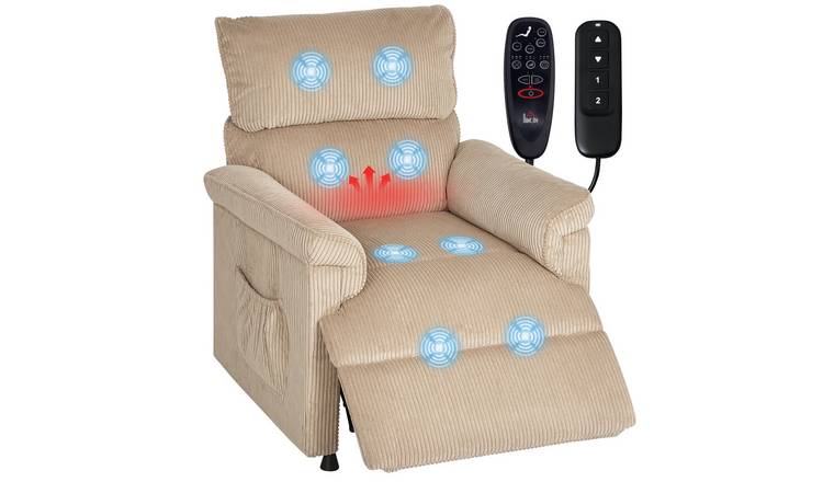 HOMCOM Massage Recliner Armchair with USB Port - Brown