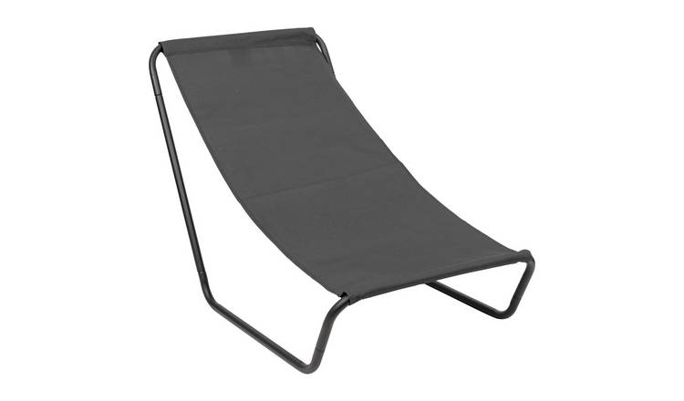 Harbour Housewares Folding Beach Lounger - Matt Black