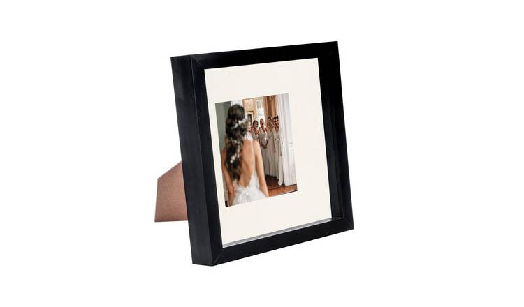Nicola Spring 3D Box Photo Frame - 8 x 8" with Mount - Black/Ivory