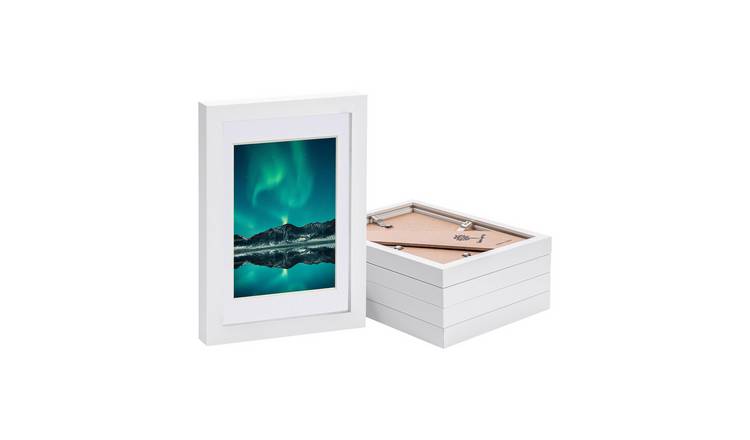 Nicola Spring Photo Frames - A5 with Mount - Set of 5 - White