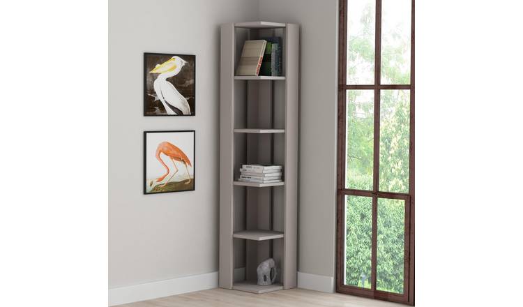 Decortie Nati Corner Melamine-coated Particleboard Bookcases - Mocha
