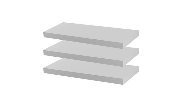 Harbour Housewares Modern Style Floating Wall Shelves - White - Set of 3