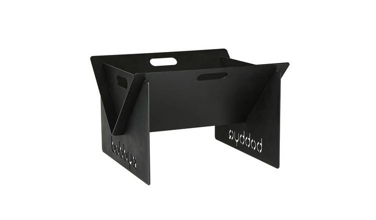 BobbyQ Portable Flat Pack Fire Pit - Black