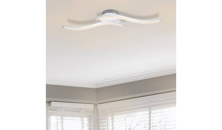 Cosylyte Kenworth 2 Light Integrated LED Modern Wavy Ceiling Light - Chrome