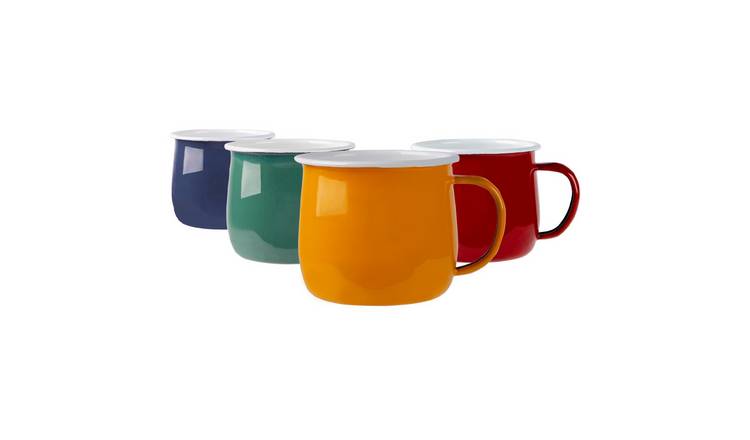 Argon Tableware Coloured Enamel Belly Mugs - 375ml - 4 Colours