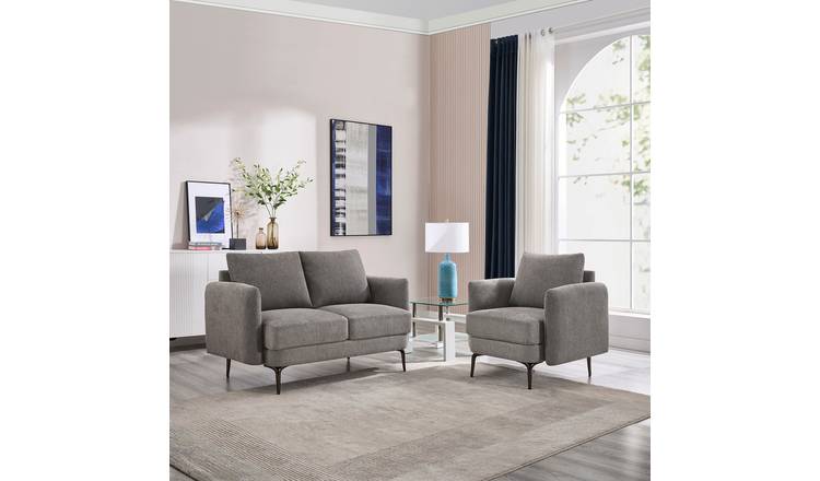Furniture Online Sofia Linen 1+2 Seater Sofa Set - Mocha