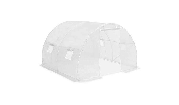 Walplus Galvanised Steel Greenhouse Mesh and 9m² - White - 300 x 300 x 200 cm