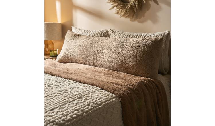 OHS Teddy Fleece Bolster Pillow - Natural