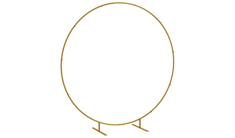 Outsunny Circle Metal Balloon Arch Stand Kit - Gold