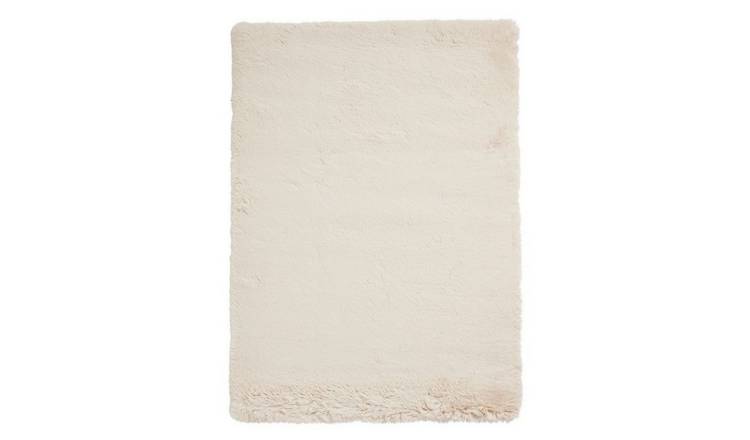 Mega Flooring Beige Shaggy Plain Rug - 60 x 120cm