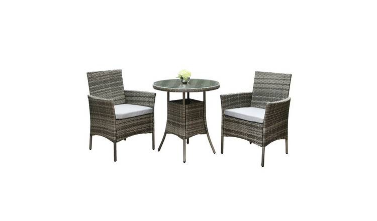 HomeGardenDirect Judas 2 Seater Bistro Table And Chairs - Grey