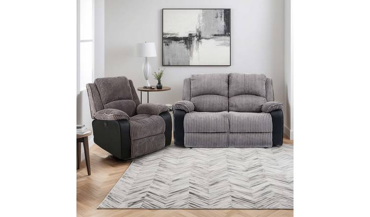 Furniture Online Postana Electric Recliner 1+2 Seater Sofa Set - Grey