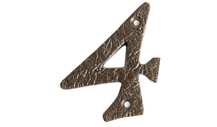 Hammer & Tongs Rustic Iron Numeral - Number 4 - Raw