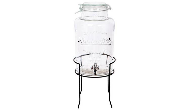 Rink Drink Glass Drinks Dispenser with Tap & Black Stand