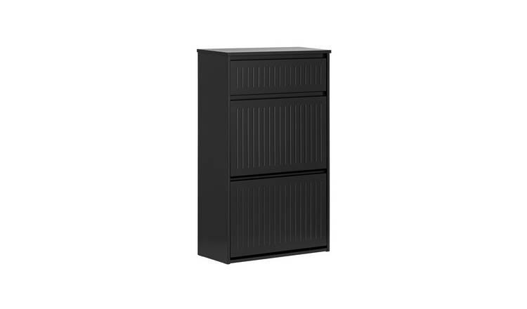 SoBuy 2 Flip Door 1 Pull-out Drawer Hallway Storage Shoe Cabinet - Black
