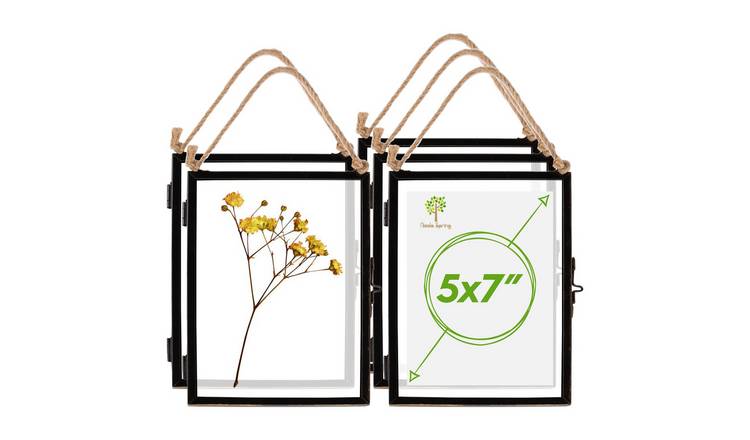 Nicola Spring Hanging Metal Photo Frames - 5" x 7" - Set of 5 - Black
