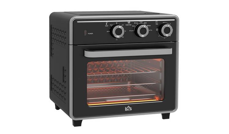 HOMCOM Countertop Oven with Adjustable Temperature and Timer - Black