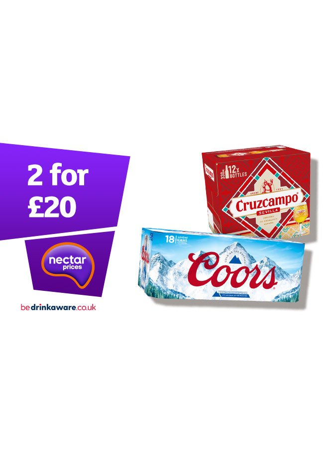 2 for £20 on Beer Multipacks.