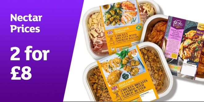 2 for £8 on just cook.