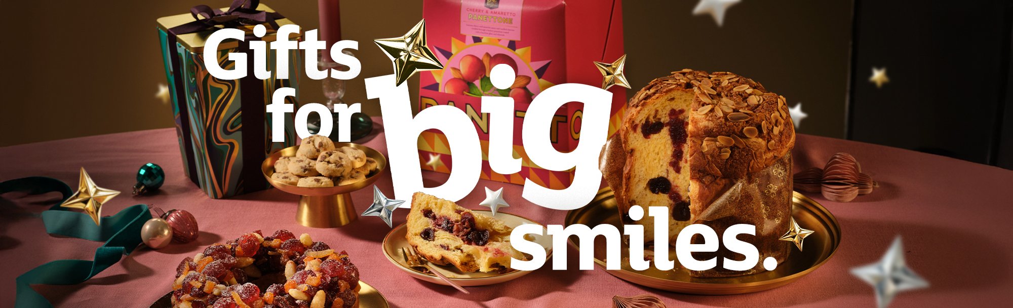 Festive supermarket aisle