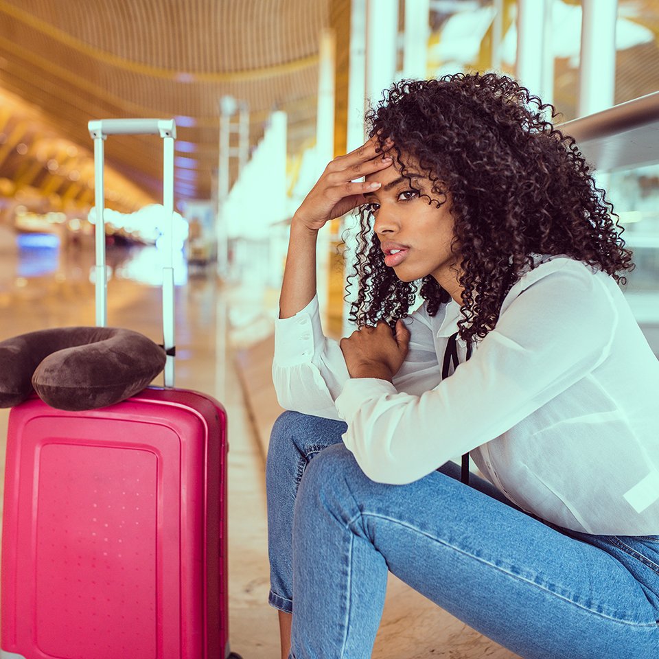 frustrated traveller
