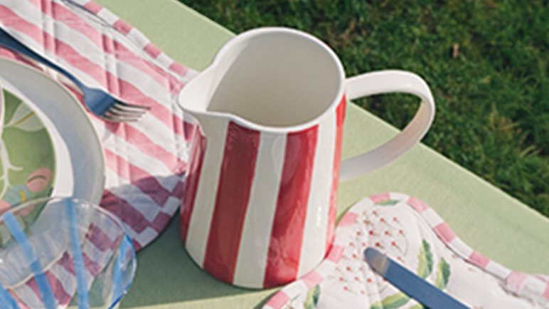 Habitat x Sanderson & National Trust Large Stripe Jug.