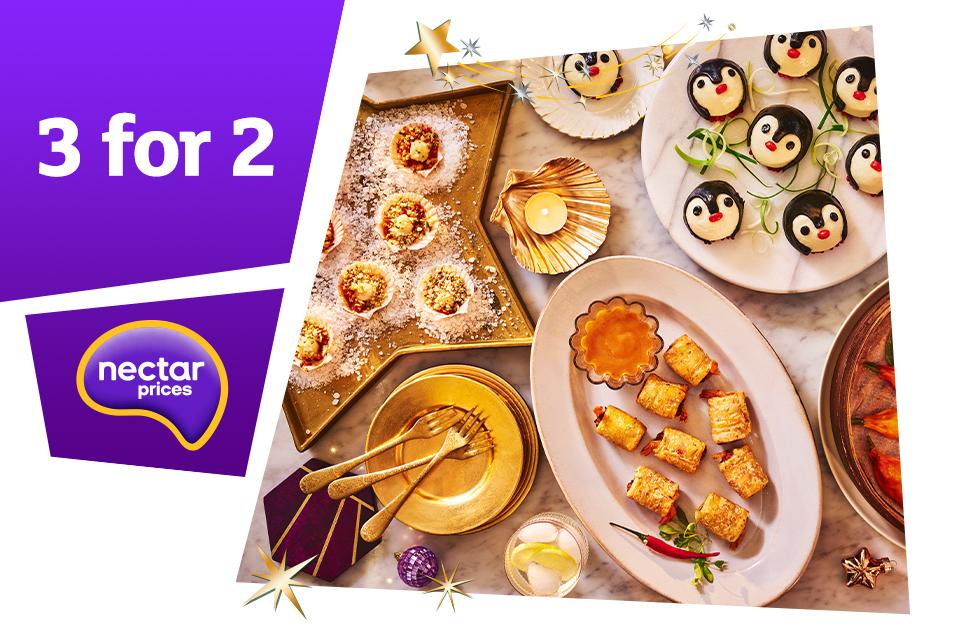 3 for 2 on Sainsbury's Party Food.