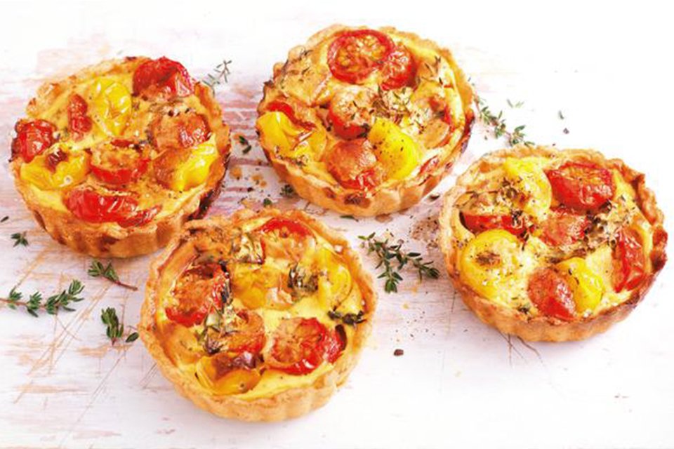 Best of British tomato tarts.