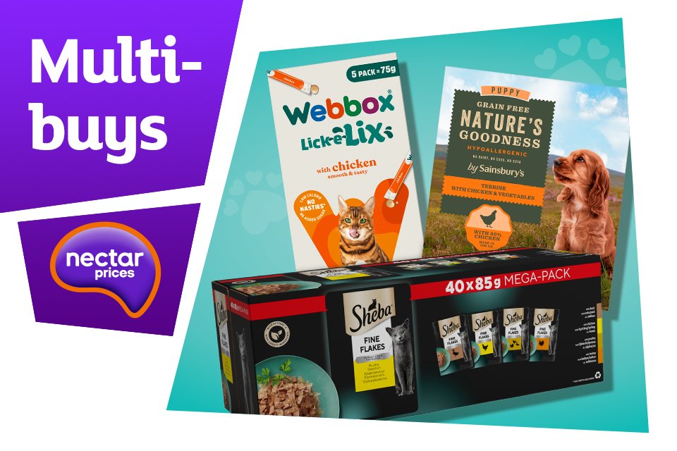 Multibuy deals on pet favourites.