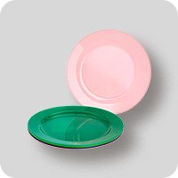 Plates, bowls & cutlery.