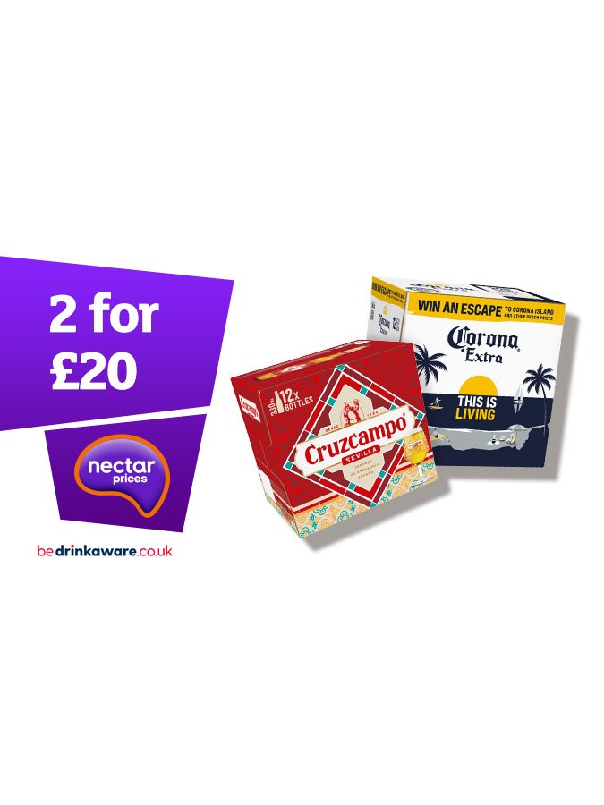 2 for £20 on Beer multipacks.