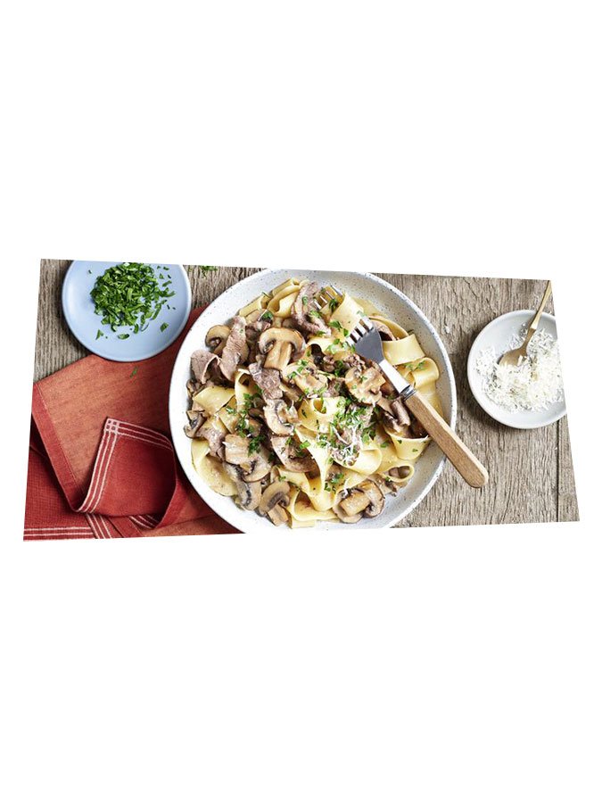 Beef and mushroom pappardelle.