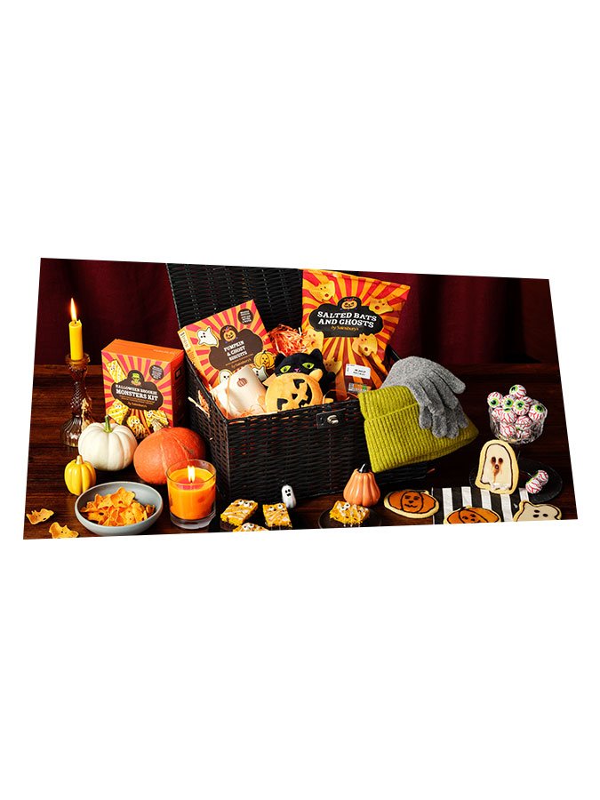 Building a Halloween boo basket.