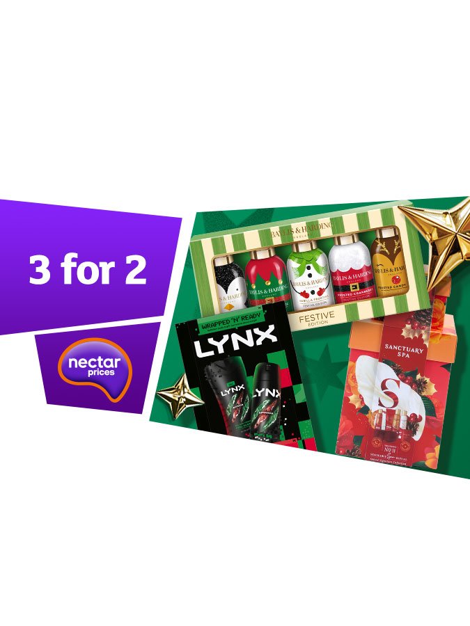 3 for 2 on beauty gifts.