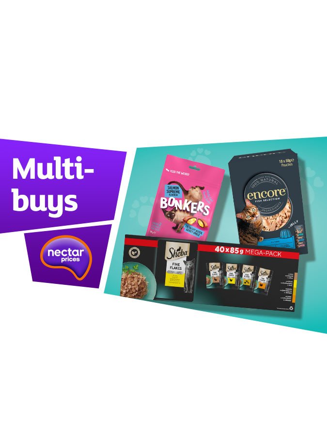 Multibuy deals on pet favourites.