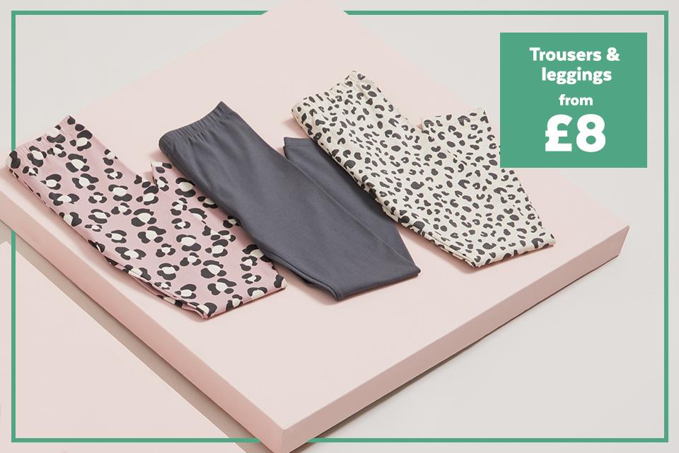 Kids' trousers and leggings from £8.