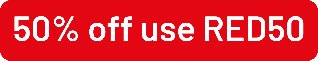 value 50pcred50 badge