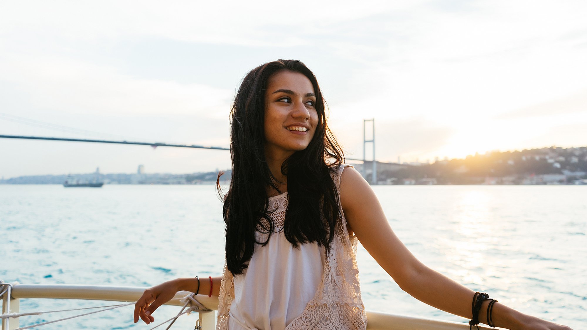 Woman on a boat