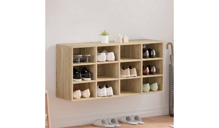 Walplus Engineered Wood Shoe Cabinet - Sonoma Oak - 103 x 30 x 51 cm