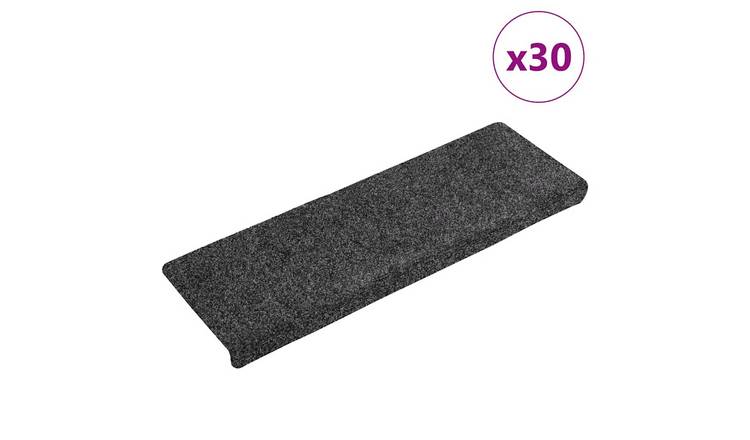 Walplus Pack of 30 Self-Adhesive Rectangular Stair Mats - Dark Grey - 65 x 21 cm