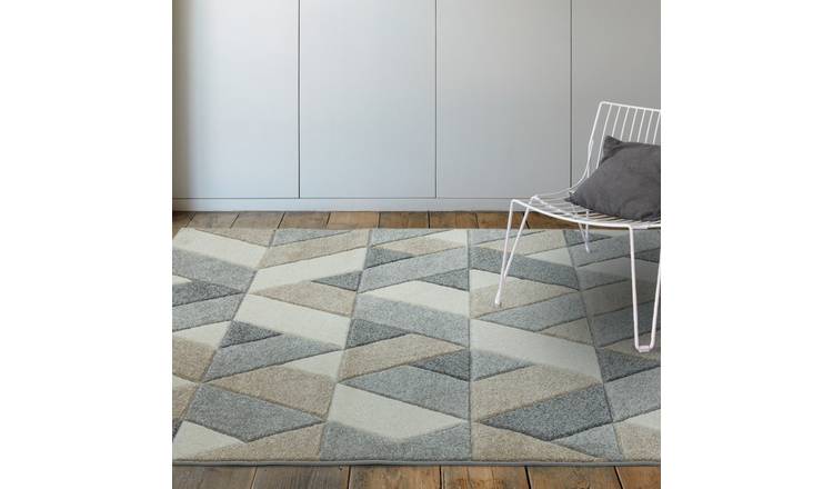 Mega Flooring Grey Modern Geometric Rug - 200 x 290cm