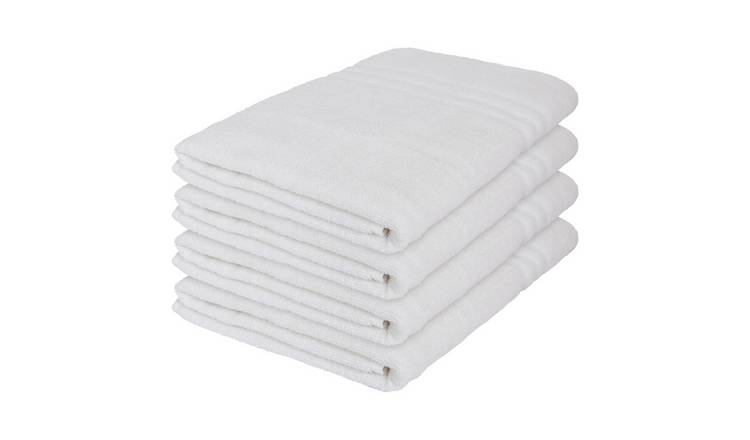 Nicola Spring Cotton Bath Sheets - White - Pack of 4